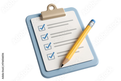 Checklist clipboard isolated on transparent background