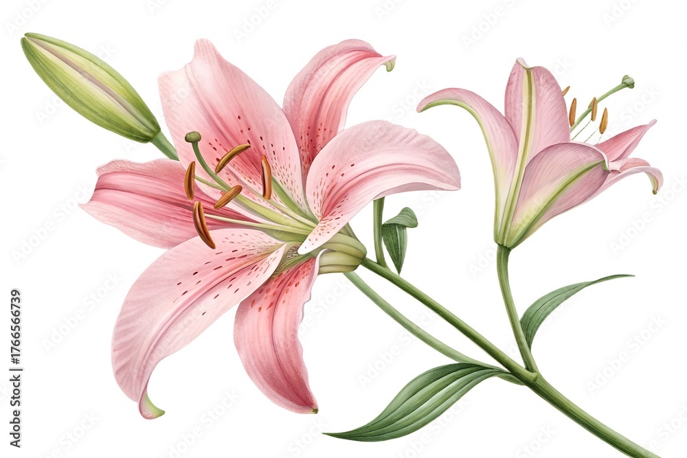 Naklejka premium pink lily flower