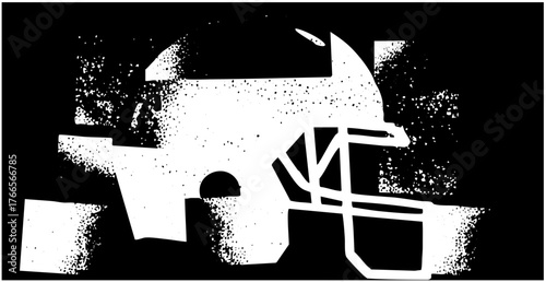 Airplane flies above landscape dotted texture