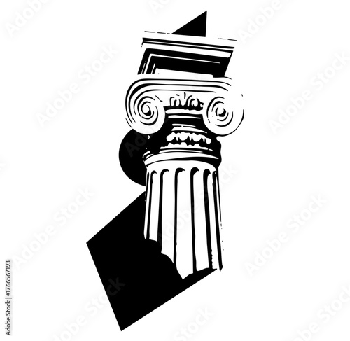 Ionic Column Stands Architecturally in Ancient Greece