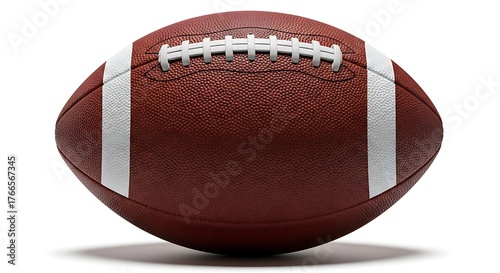 Close up realistic american football ready for game action sports equipment detail