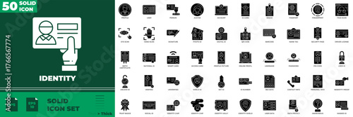 Identity Solid Editable Icons set. Vector illustration in modern thin solid style of identity icons: identity, identification, id, etc
