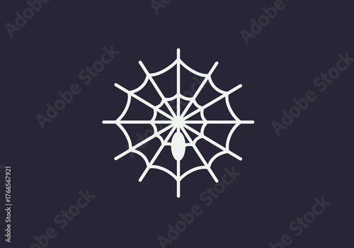 Abstract Spider Web with Spider Icon Representing Natal Connections and Intertwined Destinies, Symbolizing Fate and Entrapment