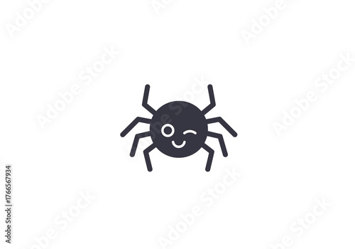 Cute cartoon spider winking, perfect for Halloween decorations and spooky-themed designs, adding a playful touch to your creative projects