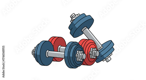 Pair of Adjustable Dumbbells for Strength Training.