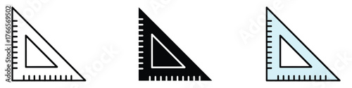 Triangle ruler icon vector. Geometric precision tool symbol. vector illustration.