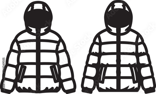 Two puffer jacket silhouettes