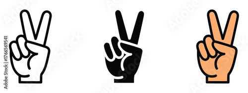 Victory sign icon vector. peace and success symbol. vector illustration.