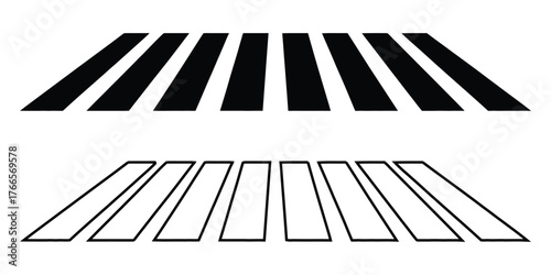 Zebra crosswalk icon vector. diagonal stripes, safe symbol. vector illustration.
