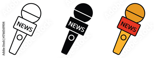 News microphone icon vector. broadcast and reporting symbol. vector illustration.
