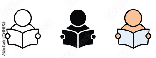 Open Book Reader icon vector. reading and learning symbol. vector illustration.