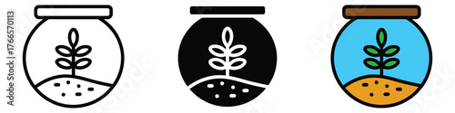 Terrarium icon vector. new life, growth, and sustainable development symbol. vector illustration.