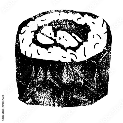 Sushi Roll Presents Texture Illustration