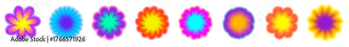 Abstract y2k flower with smooth blur details. Soft gradient y2k tones and blurred glow shape form a dreamy gradient flower sticker.
