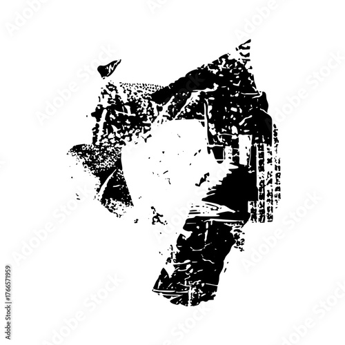 Lion portrait texture in abstract wildlife art