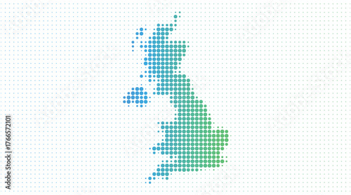 United Kingdom dotted map in modern halftone style