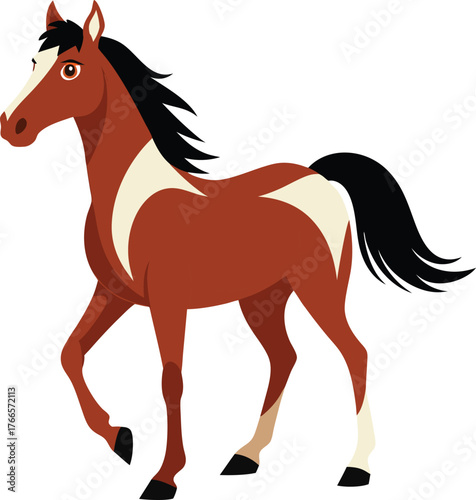 Horse color vector illustration 2