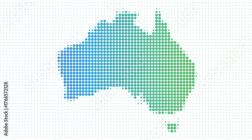 Australia dotted map in modern halftone style