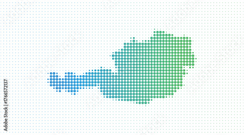 Austria dotted map in modern halftone style