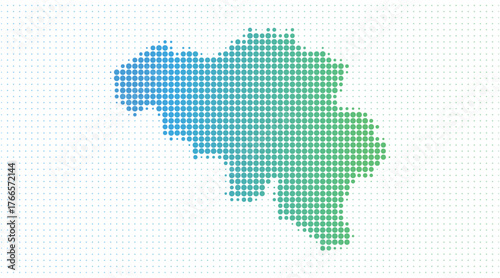 Belgium dotted map in modern halftone style