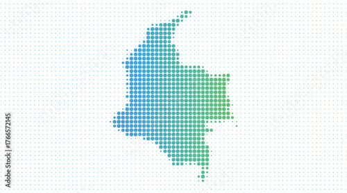 Colombia dotted map in modern halftone style