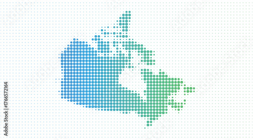 Canada dotted map in modern halftone style