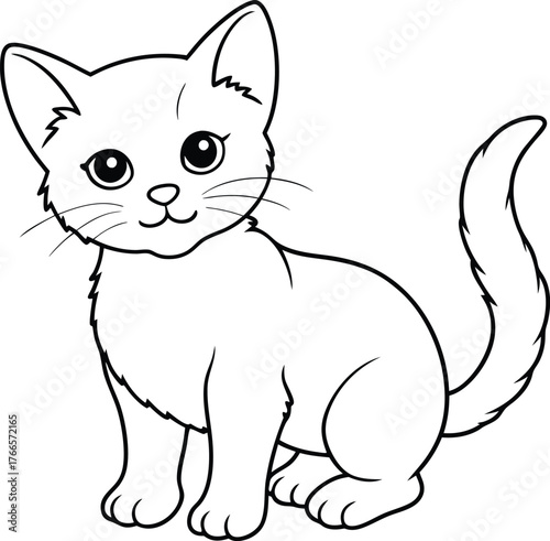 Kitten vector silhouette illustration 2