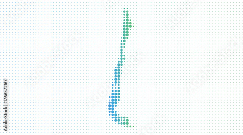 Chile dotted map in modern halftone style