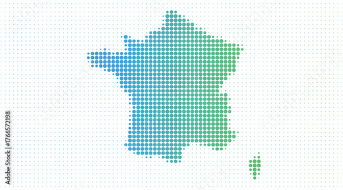 France dotted map in modern halftone style