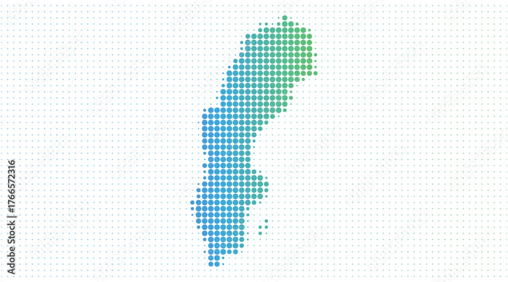 Fototapeta premium Sweden dotted map in modern halftone style