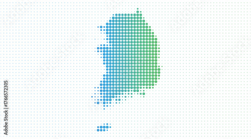 South Korea dotted map in modern halftone style