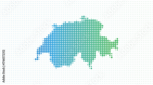 Switzerland dotted map in modern halftone style