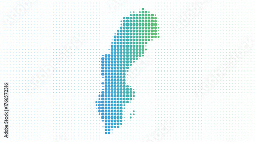 Sweden dotted map in modern halftone style