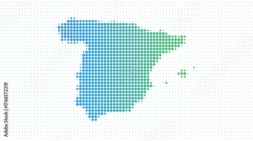Spain dotted map in modern halftone style