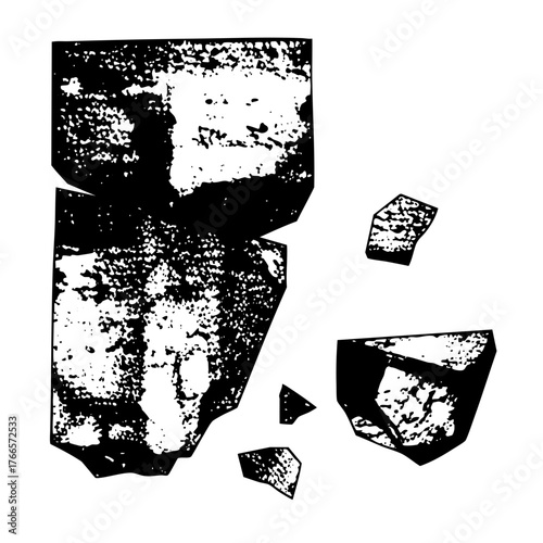 Broken glass shatters dramatically in a destructive scene