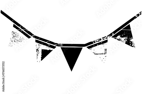 Pennants flutter dynamically in a festive celebration