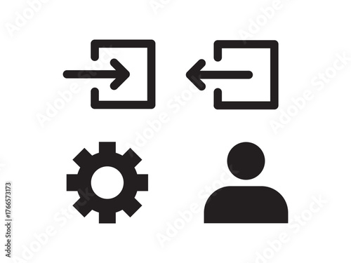 user, login, logout, setting icons for ui design