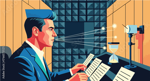 Silence Economist – Minimalist Business Vector of Calm Decision-Making and Strategic Balance 2