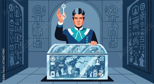 Sovereign Data Keeper – Abstract Vector Illustrating Digital Privacy and Data Protection