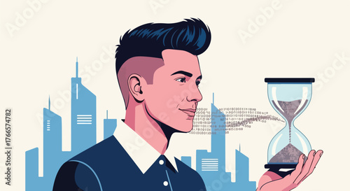 Temporal Investor – Minimalist Business Vector of Long-Term Vision and Strategic Time Mastery 2