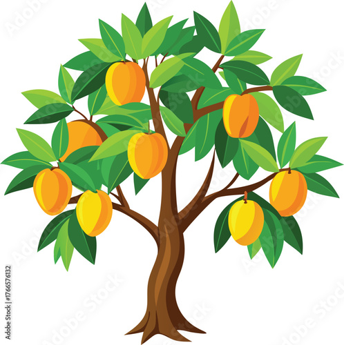 Mango tree vector illustration 2