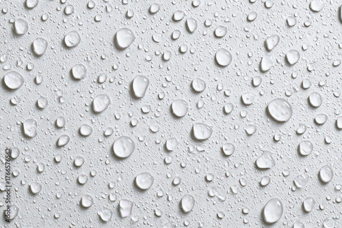 Wallpaper Mural Close Up View of Water Droplets on a Light Gray Textured Surface with Scattered Patterns Torontodigital.ca