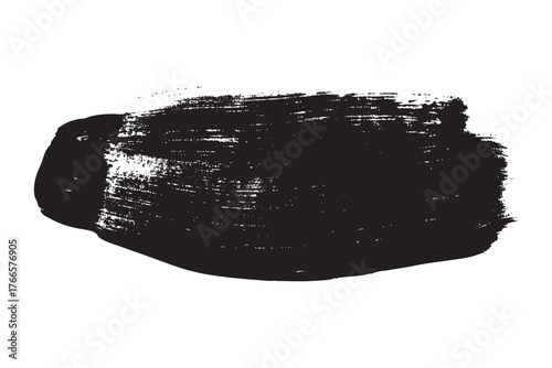 Grunge black brush stroke vector illustration