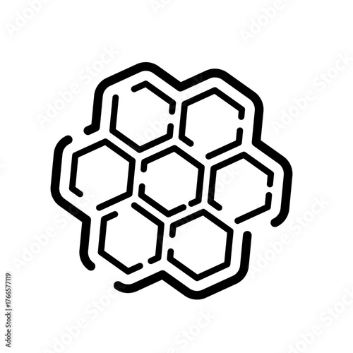 Honeycomb structure-  line vector icon