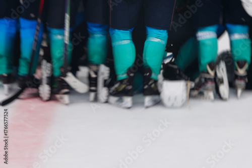 Canvastavla Hockey match game on ice rink arena stadium, team of ice hockey professional pla