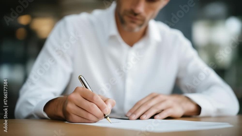 Human resources specialist validating certified employment paperwork, emotion of attentiveness and care visible, representing onboarding accuracy, personnel record management, and document