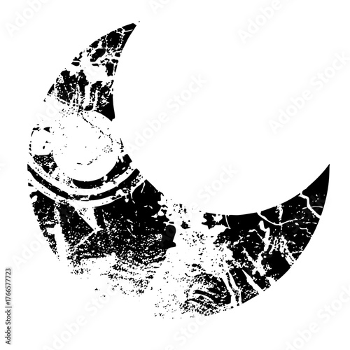 Moon illustration shines with lunar phases in a night sky