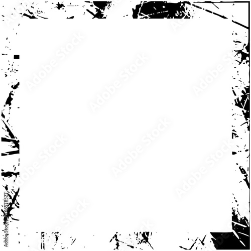 Grunge frame defines distressed texture for graphic design