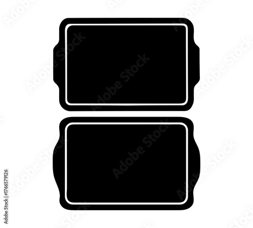 Baking and serving tray silhouettes vector