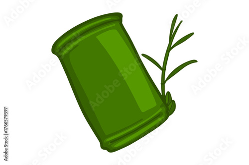 A Piece of Green Bamboo Wood